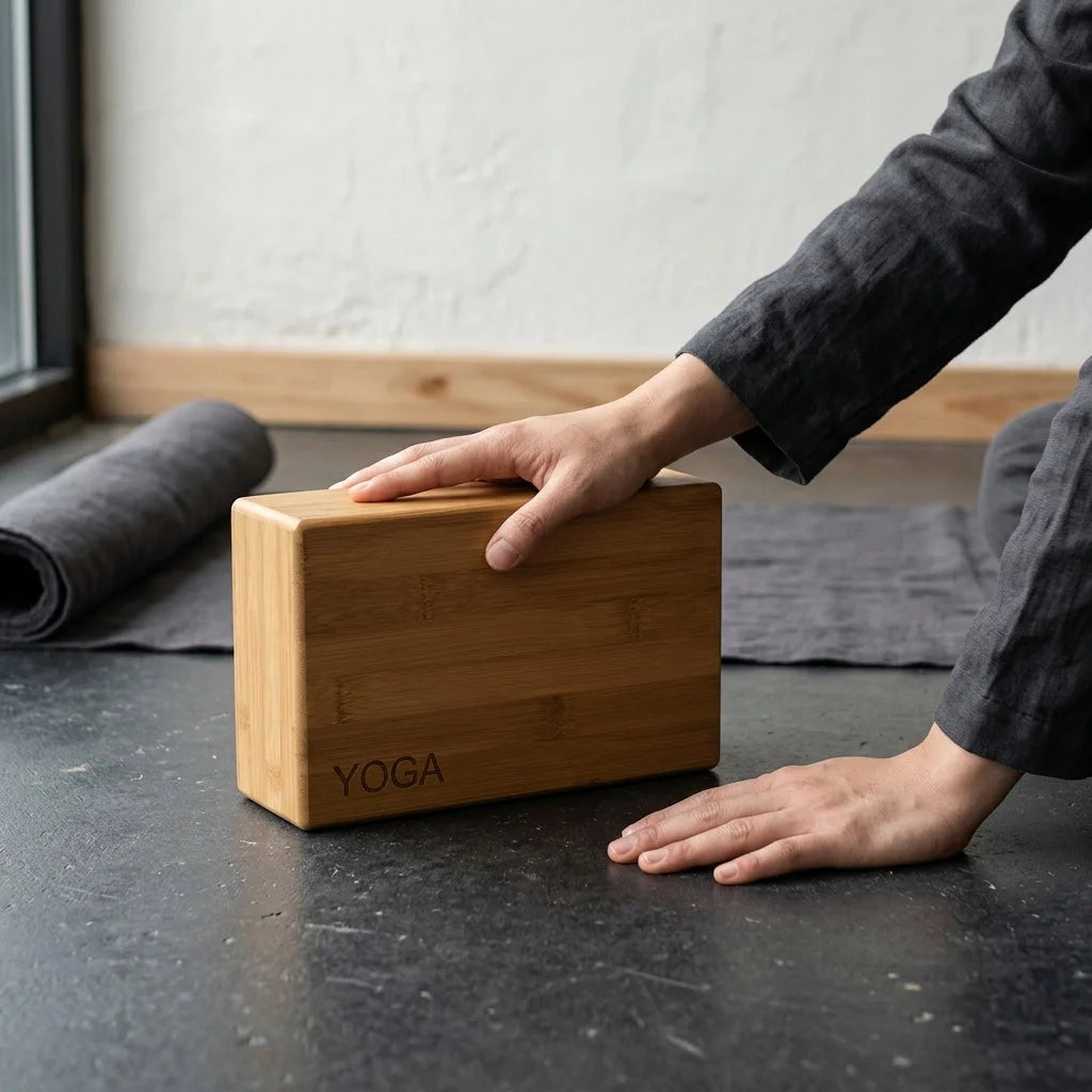 Cork Yoga Block With Bamboo Core For Steady Balance - 23x15x7.6 cm
