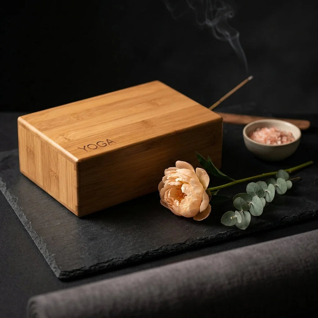Cork Yoga Block With Bamboo Core For Steady Balance - 23x15x7.6 cm