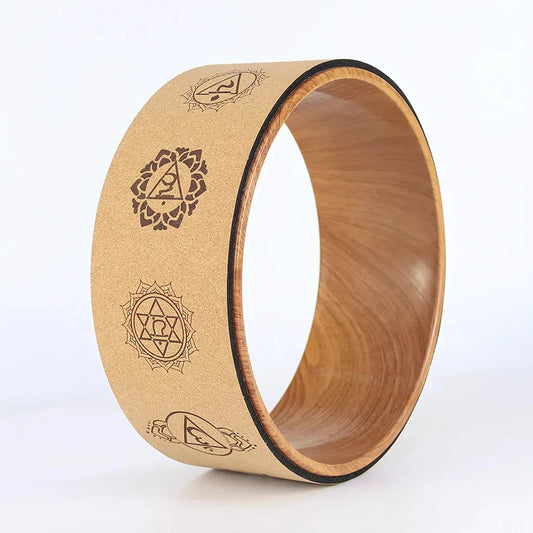 Cork Yoga Wheel For Balance Flexibility And Relief - Cork Seven Star Wood Grain Inner