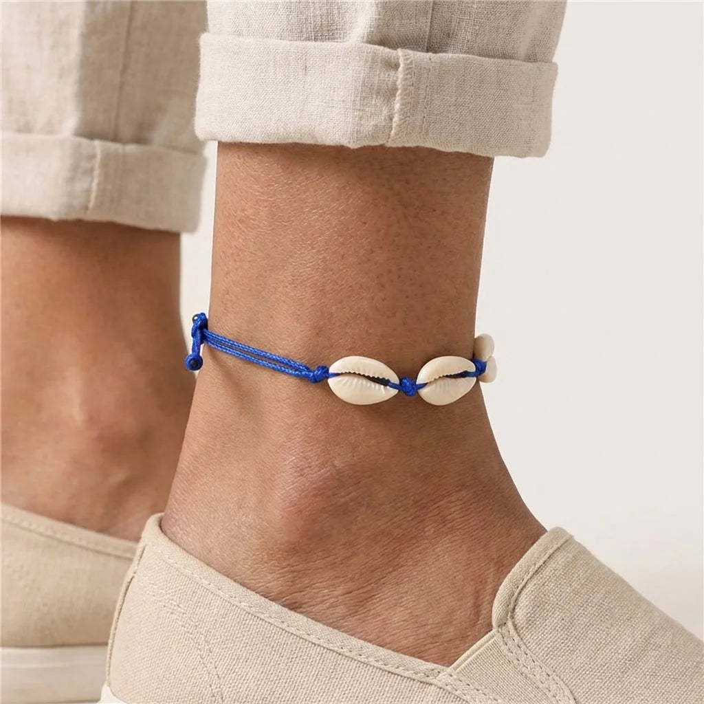 Cowrie Shell Ankle Bracelet With Starfish Charm