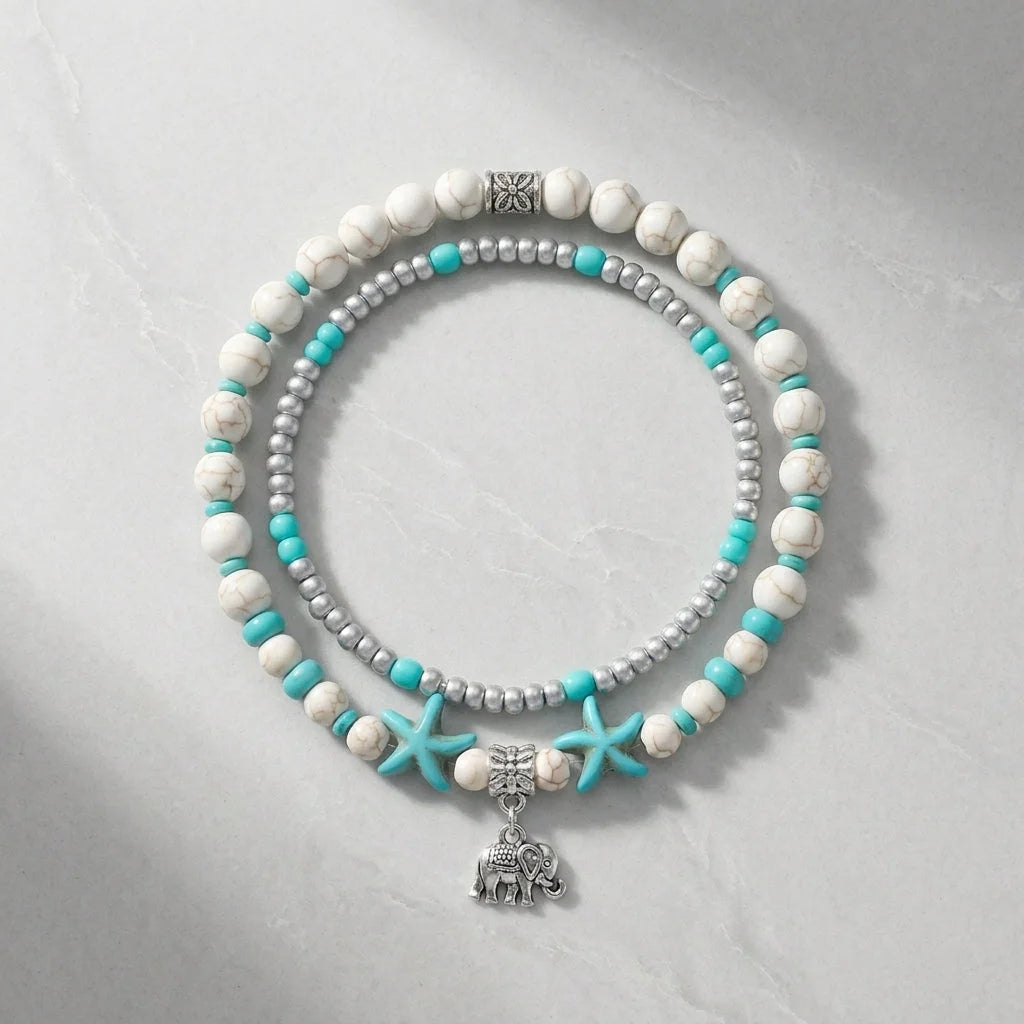 Cowrie Shell Ankle Bracelet With Starfish Charm