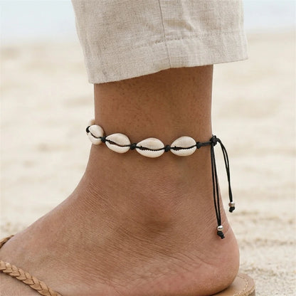 Cowrie Shell Ankle Bracelet With Starfish Charm