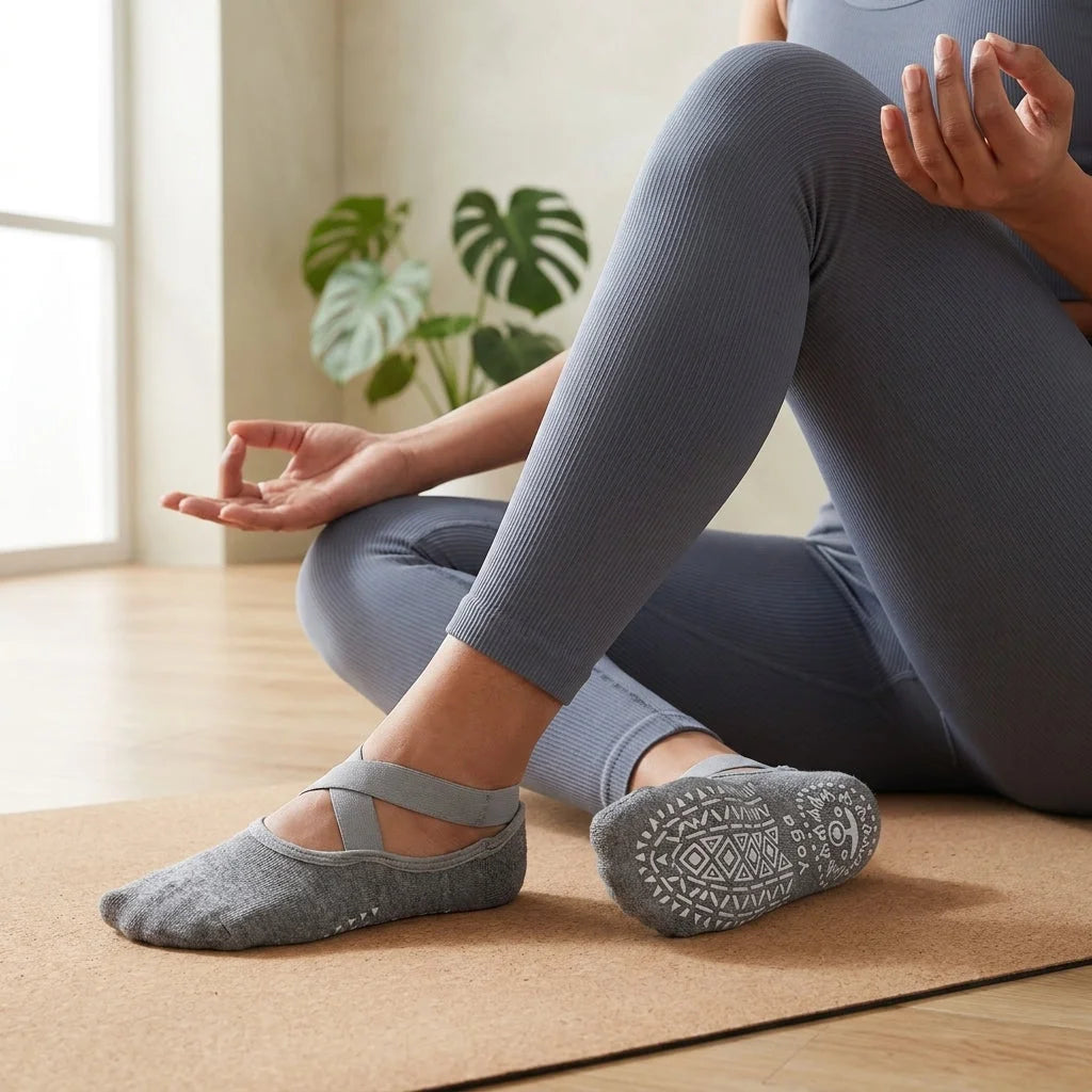 Cross Belt Barre Socks For Women