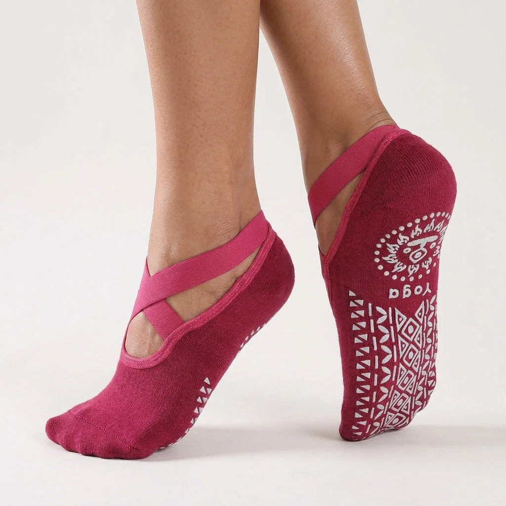 Cross Belt Barre Socks For Women