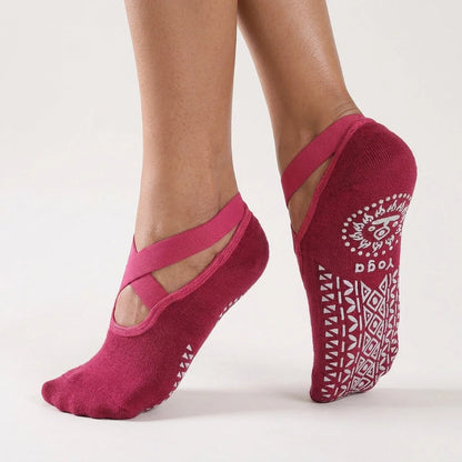 Cross Belt Barre Socks For Women