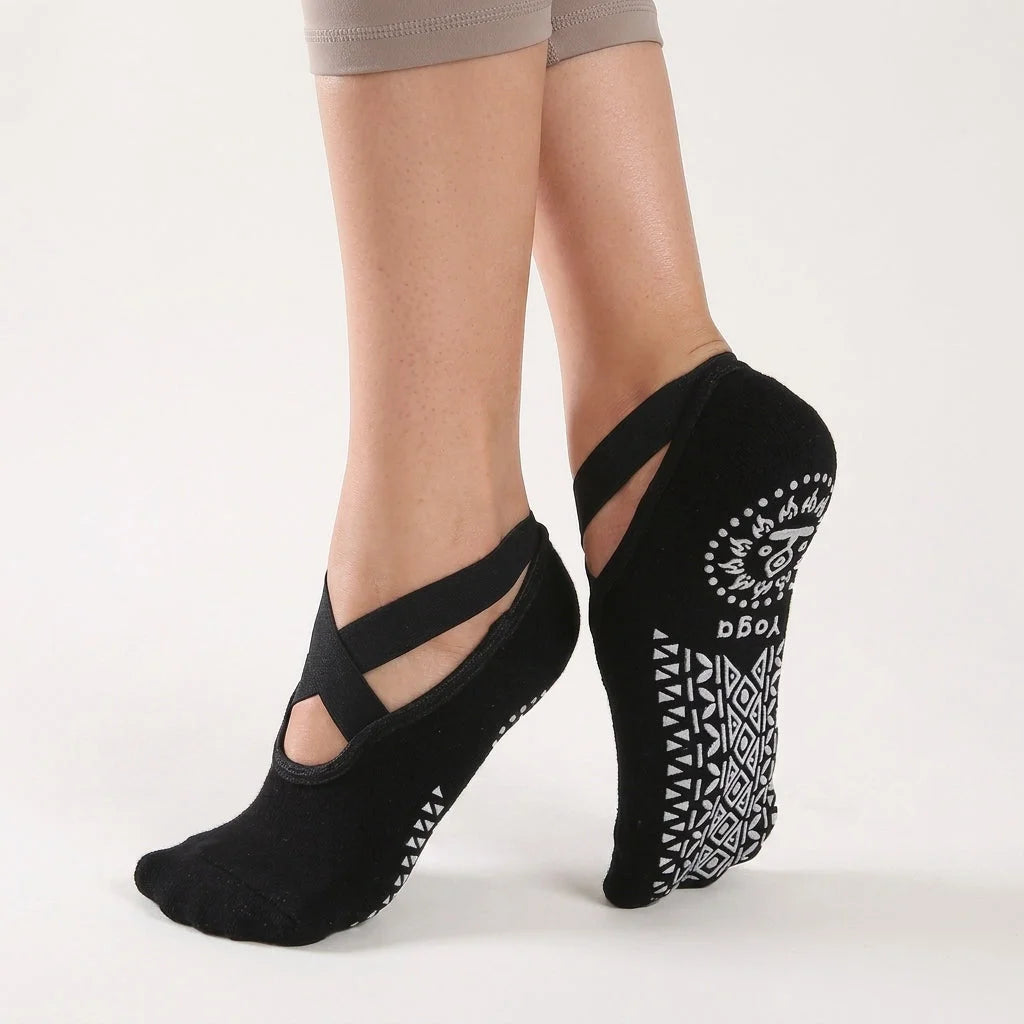 Cross Belt Barre Socks For Women