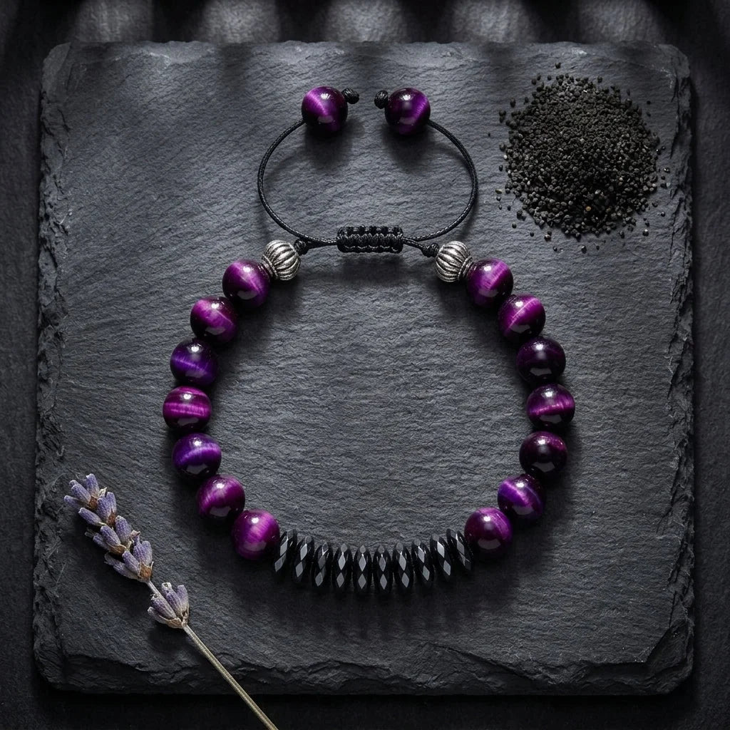 Crown Accent Beaded Bracelts In Agate Stone