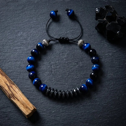 Crown Accent Beaded Bracelts In Agate Stone