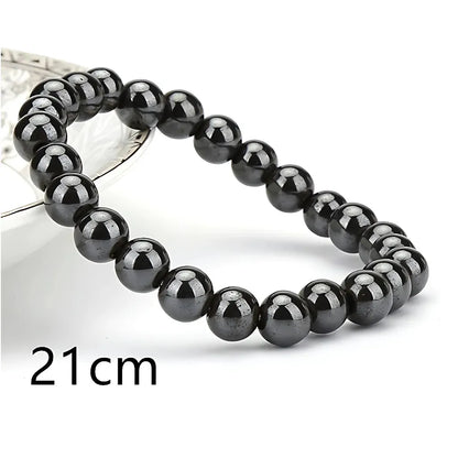 Crystal Stretch Bead Bracelets For Everyday Balance - Bright black 21cm