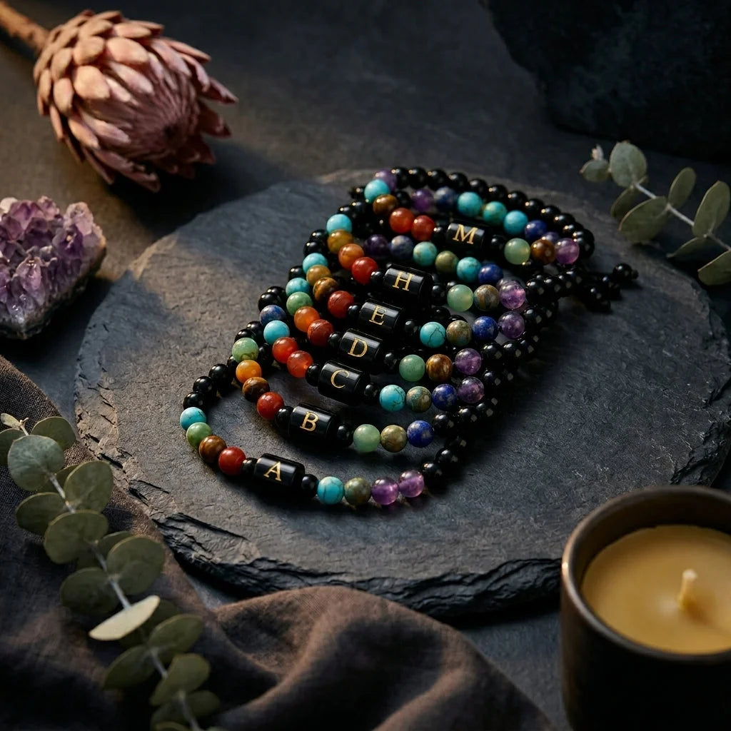 Custom Beaded Bracelets With Natural Stone Charm