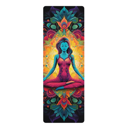 Cute Yoga Mat With Psychedelic Queen Design - 24x68