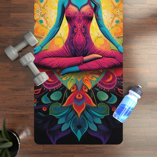 Cute Yoga Mat With Psychedelic Queen Design - 24x68