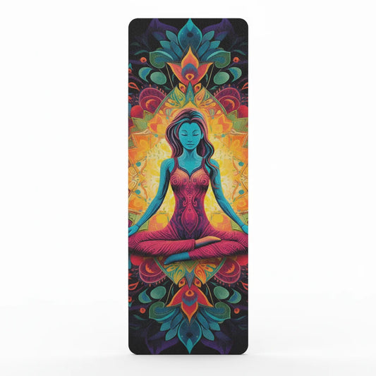 Cute Yoga Mat With Psychedelic Queen Design - 24x68