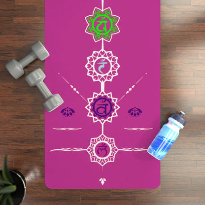 Cute Yoga Mats With Vibrant Chakra Symbol Design - 24x68