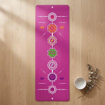 Cute Yoga Mats With Vibrant Chakra Symbol Design - 24x68