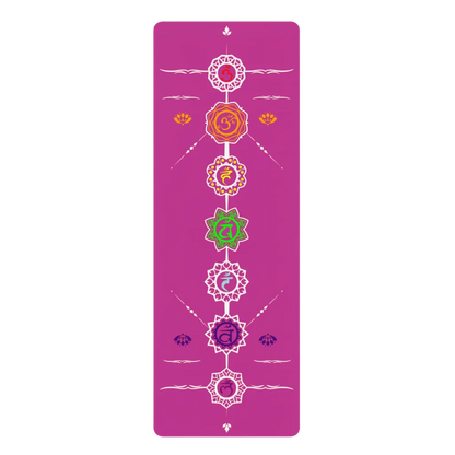 Cute Yoga Mats With Vibrant Chakra Symbol Design - 24x68