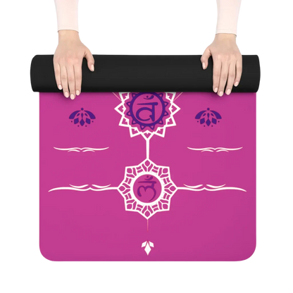 Cute Yoga Mats With Vibrant Chakra Symbol Design - 24x68