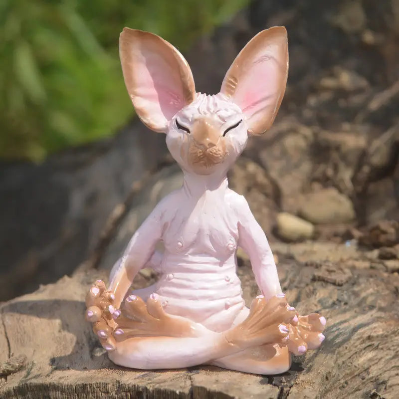 MEDITATION CAT YOGA STATUE FOR PEACEFUL HOME DECOR