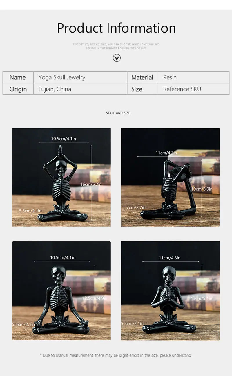 HALLOWEEN YOGA SKULL STATUE DECOR FOR MEDITATION SPACES