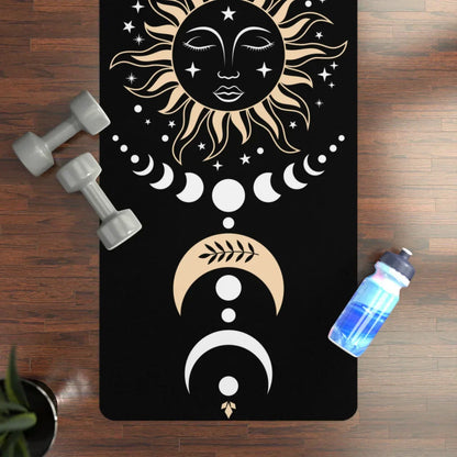 Designed Yoga Mats With Celestial Sun Moon Print - 24x68
