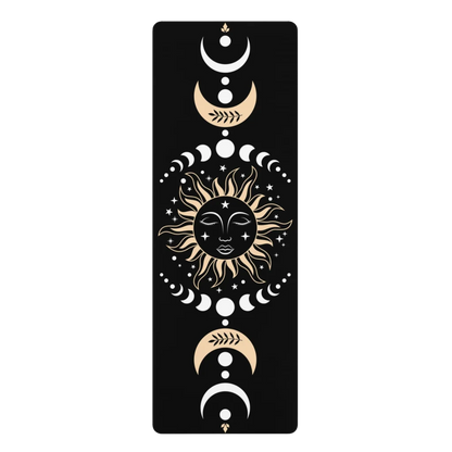Designed Yoga Mats With Celestial Sun Moon Print - 24x68