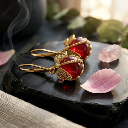 Dragonfly Stone Boho Vintage Earrings