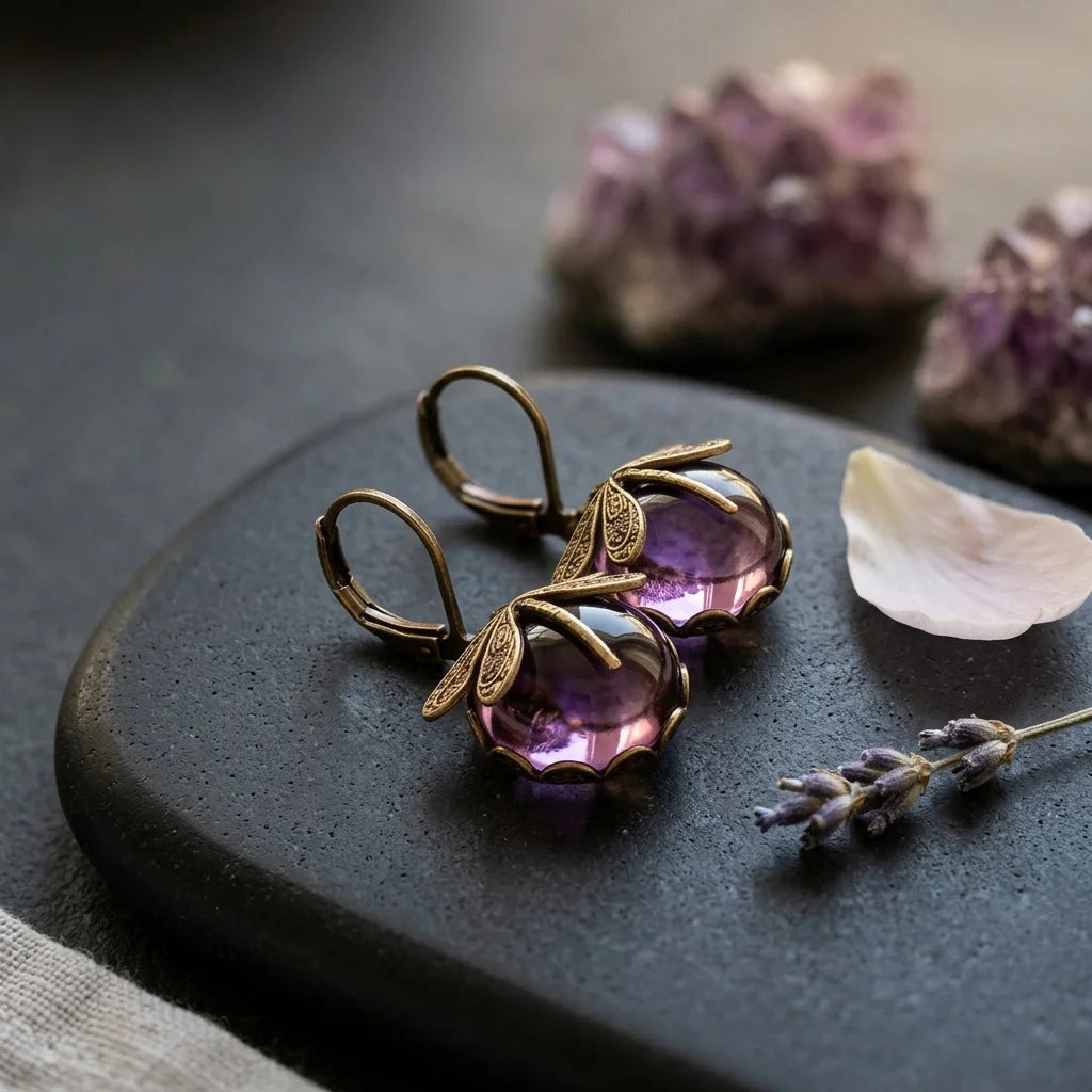 Dragonfly Stone Boho Vintage Earrings