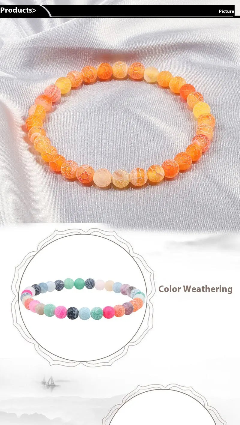 FROSTED GEMSTONE BEAD BRACELET FOR BALANCE & ENERGY