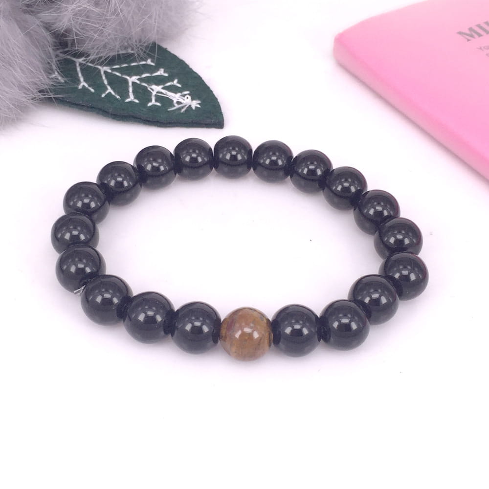 TIGER EYE STONE BEAD BRACELET FOR STRENGTH & BALANCE