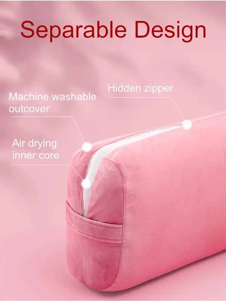 LUXURIOUS YOGA BOLSTER PILLOW WITH ECO-SUEDE COVER