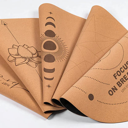 Eco-Friendly Round Exercise Mat With Cork Surface - Pay tribute / 68×68 cm