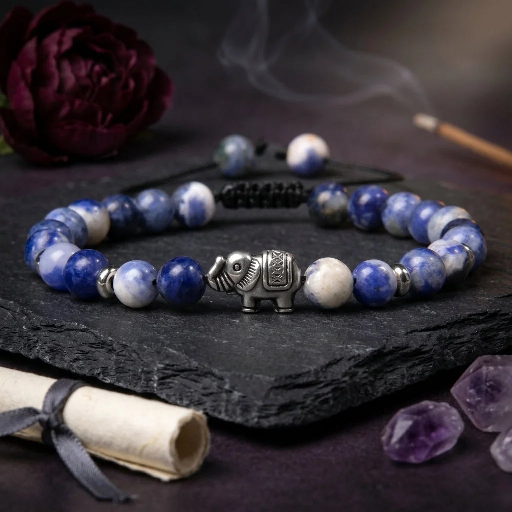 Elephant Charm Gemstones Bracelets For Balance