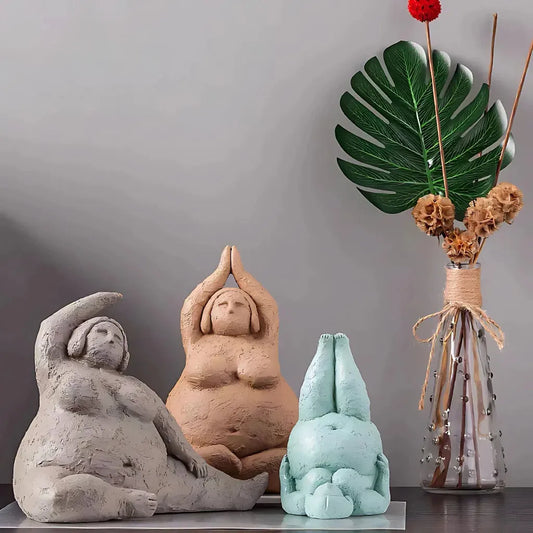 Empowering Chubby Yoga Figurines For Joyful Spaces