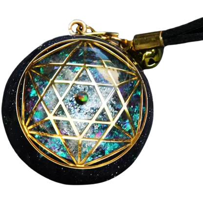 Energy Flow Geometric Necklace With Crystal Inlay