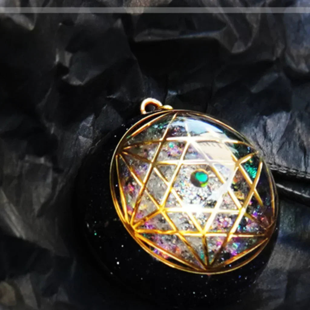 Energy Flow Geometric Necklace With Crystal Inlay - Only Pendant
