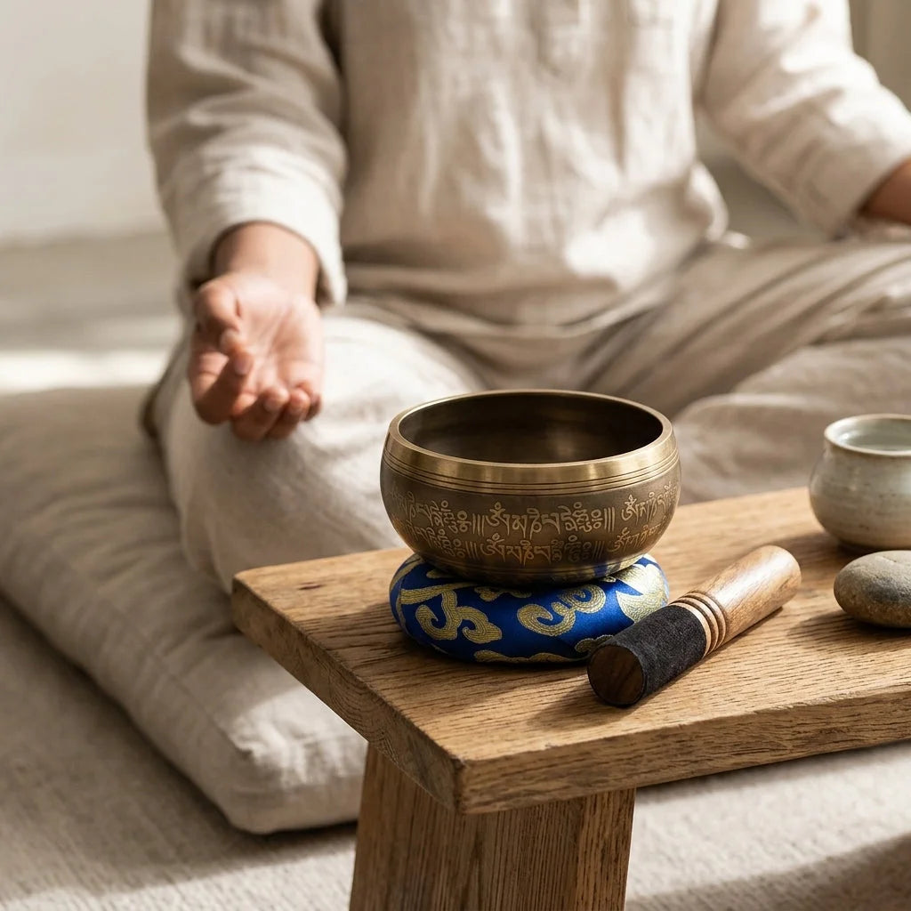 Engraved Copper Sound Bowl For Deep Meditation