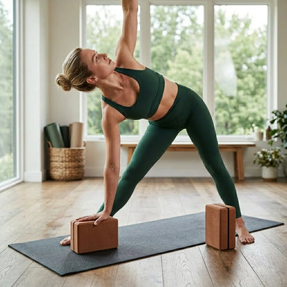 Ergonomic High-Density Yogablock For Supportive Flow - Coffee / 23x15x8.5 cm