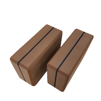 Ergonomic High-Density Yogablock For Supportive Flow - Coffee / 23x15x8.5 cm