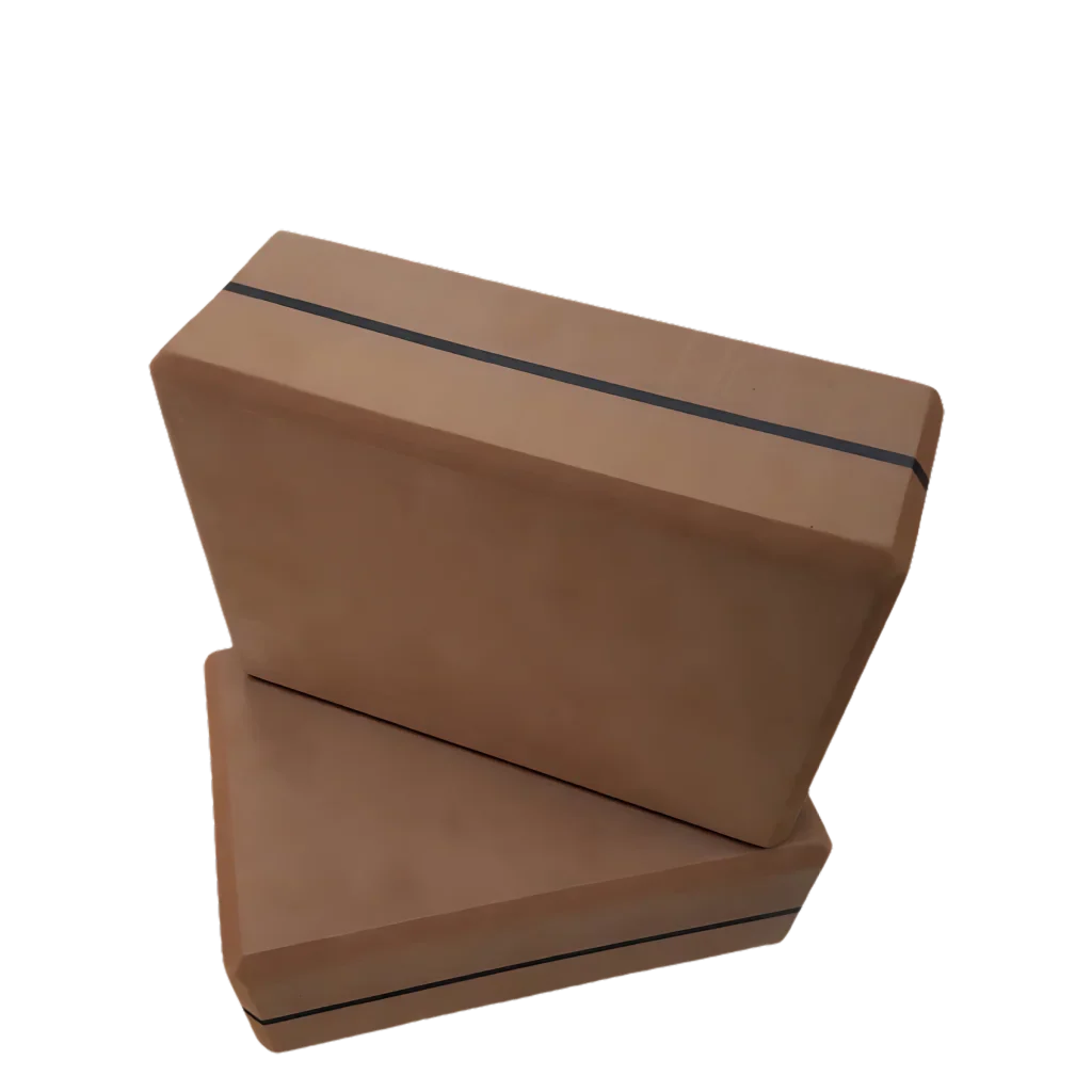 Ergonomic High-Density Yogablock For Supportive Flow - Coffee / 23x15x8.5 cm