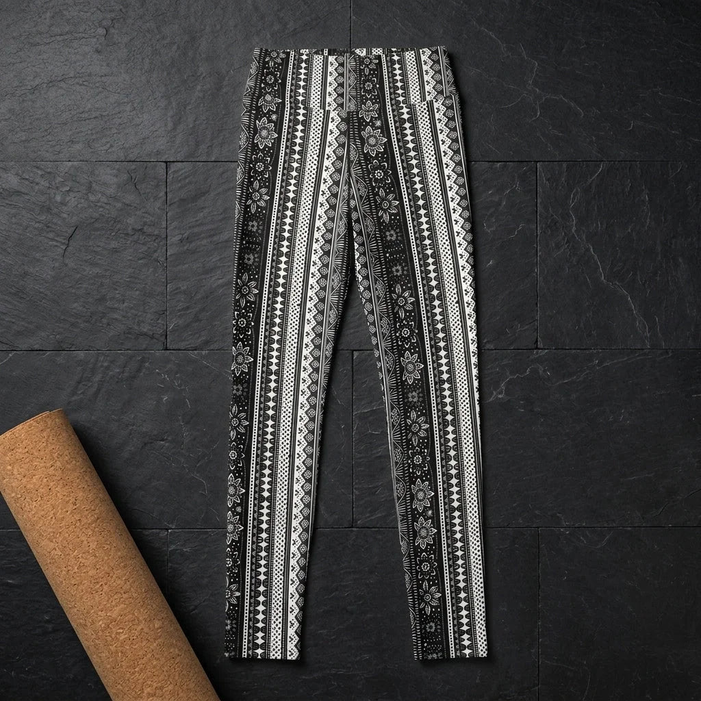 Ethnic Stripe Yoga Ladies Pants With 70s Hippie Energy