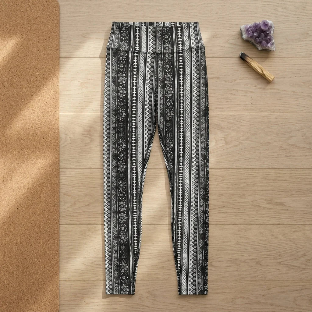 Ethnic Stripe Yoga Ladies Pants With 70s Hippie Energy