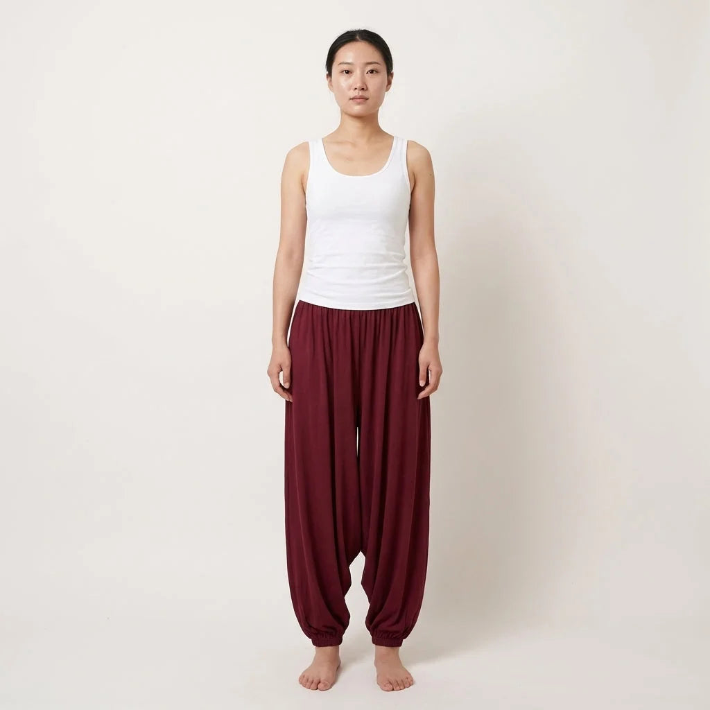 Ethnic Style Dropped Crotch Pants With Boho Flow