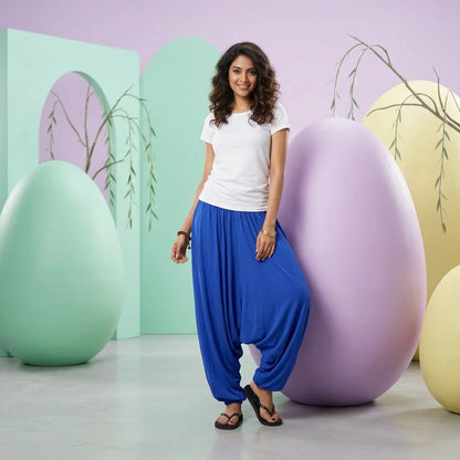 Ethnic Style Dropped Crotch Pants With Boho Flow