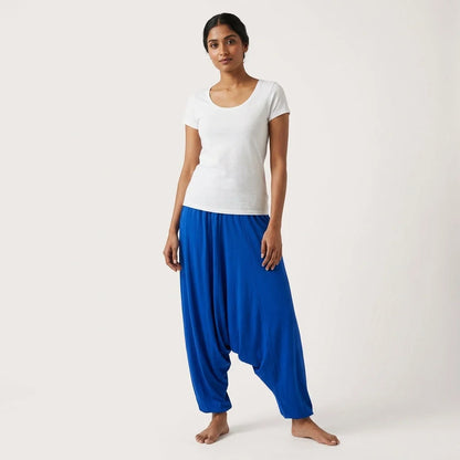 Ethnic Style Dropped Crotch Pants With Boho Flow