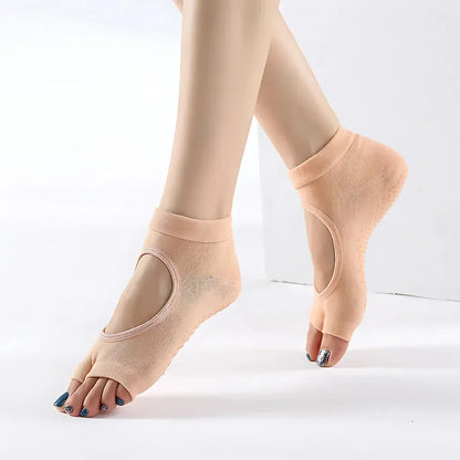 Exposed Toe Yoga Feet Socks With Grip Support