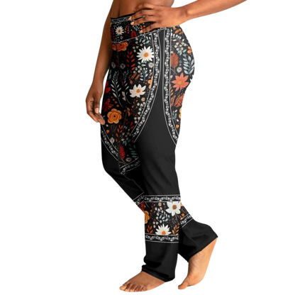 Falre Leggings With Autumn Floral Boho Print