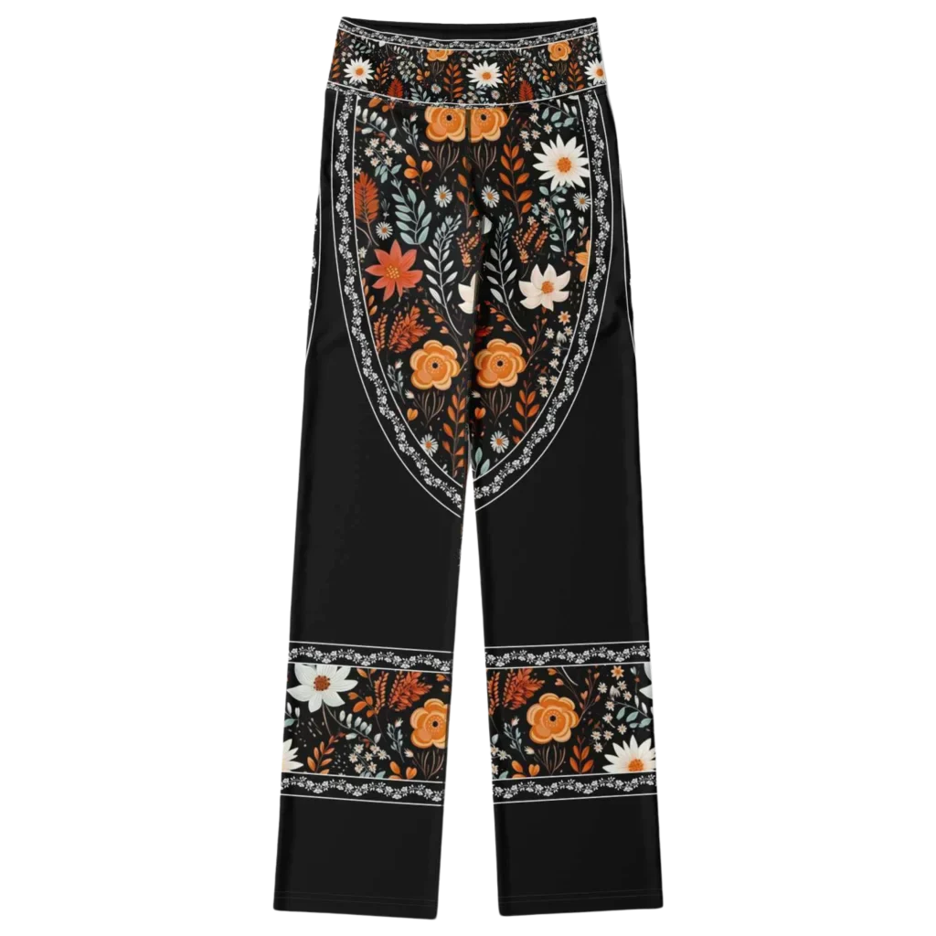 Falre Leggings With Autumn Floral Boho Print