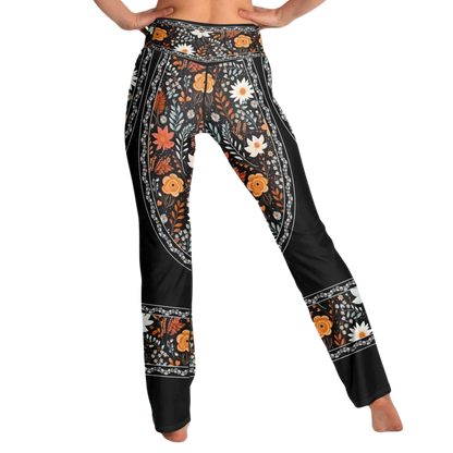 Falre Leggings With Autumn Floral Boho Print