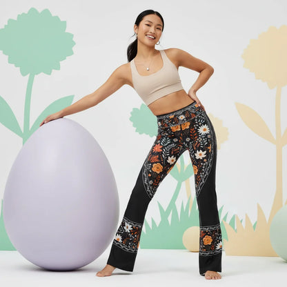 Falre Leggings With Autumn Floral Boho Print