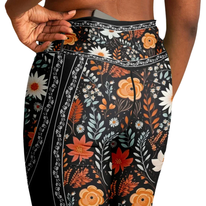 Falre Leggings With Autumn Floral Boho Print